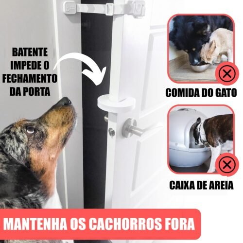 Door Buddy Fechadura De Porta Plus Rolha De Porta Mantenha O Cão Fora Da Caixa De Areia E Evita Que A Porta Feche. Esta Alternativa Para Portão E Gatos É Fácil Para Gatos E Adultos Usarem. - Image 4