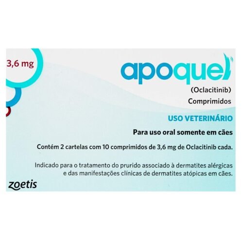 Apoquel 3,6Mg - 20Compr Zoetis Para Cães