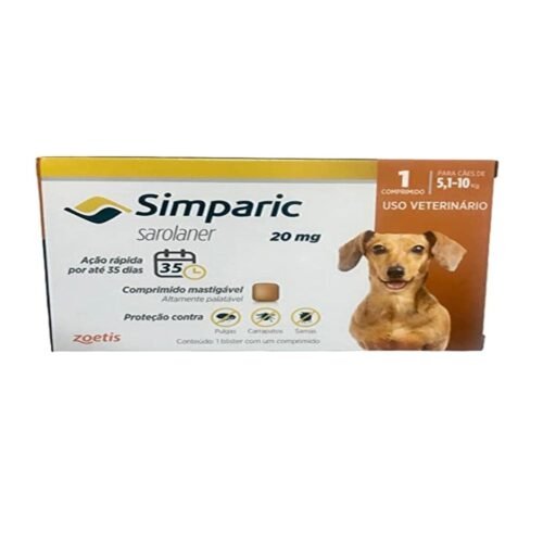 Zoetis Simparic 20Mg 5 1 Até 10Kg 1Cp Para Cães