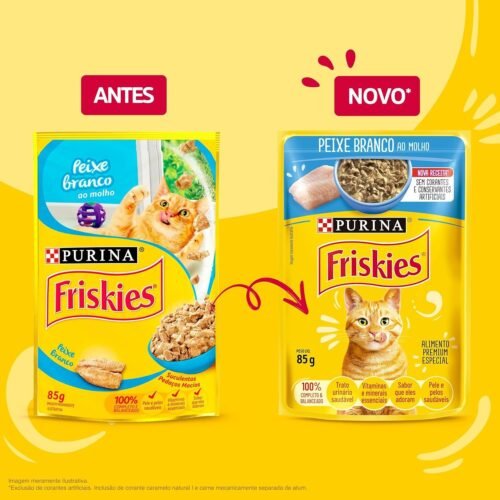 Pack Ração Úmida Friskies Para Gatos Adultos Sabor Peixe Branco Ao Molho - Com 15 Sachês 85G - Image 3