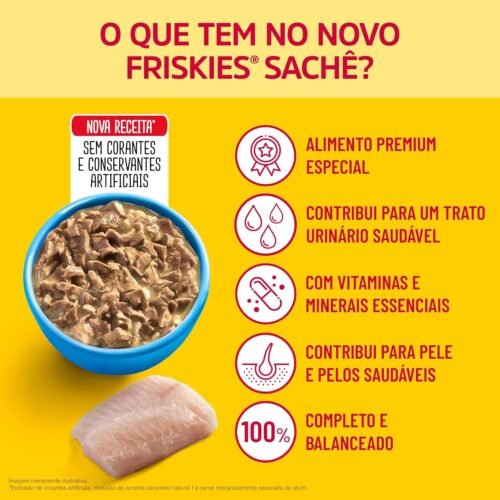 Pack Ração Úmida Friskies Para Gatos Adultos Sabor Peixe Branco Ao Molho - Com 15 Sachês 85G - Image 4