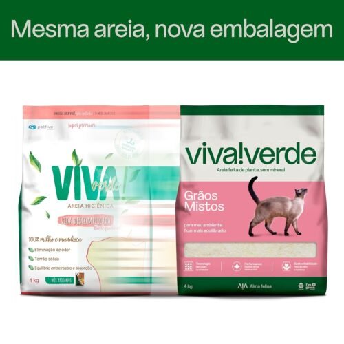 Viva Verde Areia Higiênica Biodegradável Para Gatos Grãos Mistos 4Kg - Image 10