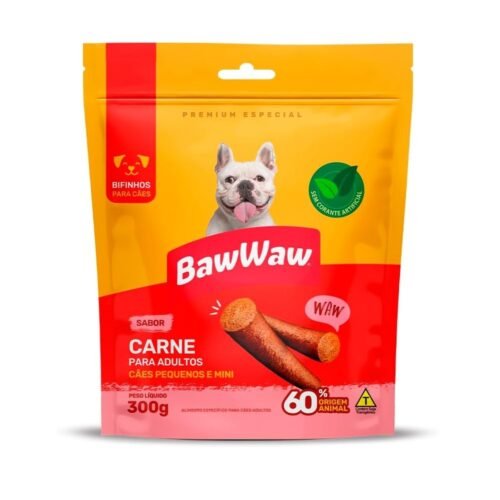 Bifinho Baw Waw Para Cães Pequeno Porte Sabor Carne 50G