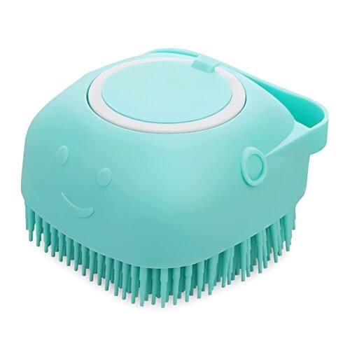 Molain Escova De Banho Para Cães E Animais De Estimação, Escova De Silicone Para Cuidados De Cães, Escova De Massagem Para Filhotes De Silicone, Escova De Limpeza De Pelos E Escova De Limpeza De Pelos (Azul)