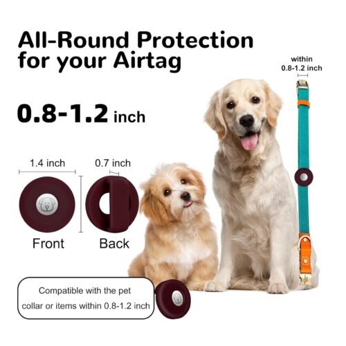 Airtag Holder For Dog Collar, Caisateq Silicone Apple Protective Air Tag Case Holder For 0.8-1.2Inch Pet Dog Cat Collar, Dog Tracker Case Compatible With Apple Airtag - Image 8