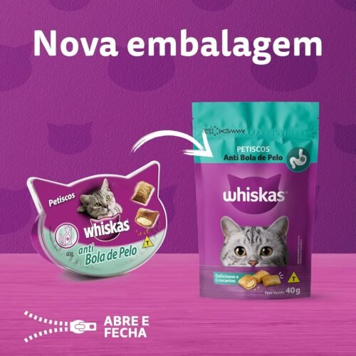 Whiskas Petisco Whiskas Temptations Anti Bola De Pelo Para Gatos Adultos 80 G - Image 7